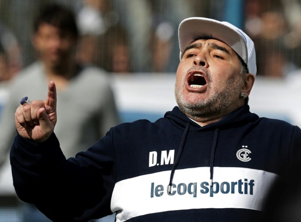 Maradona cargó contra Riquelme. AFP