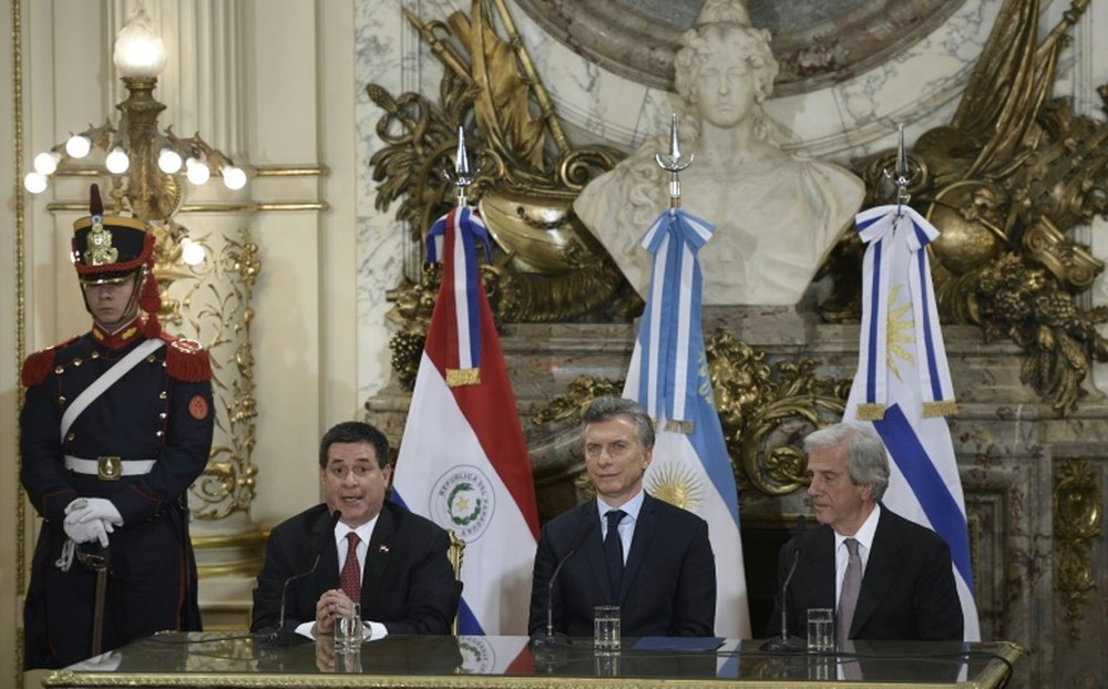 Les présidents du Paraguay, d'Argentine et d'Uruguay. AFP