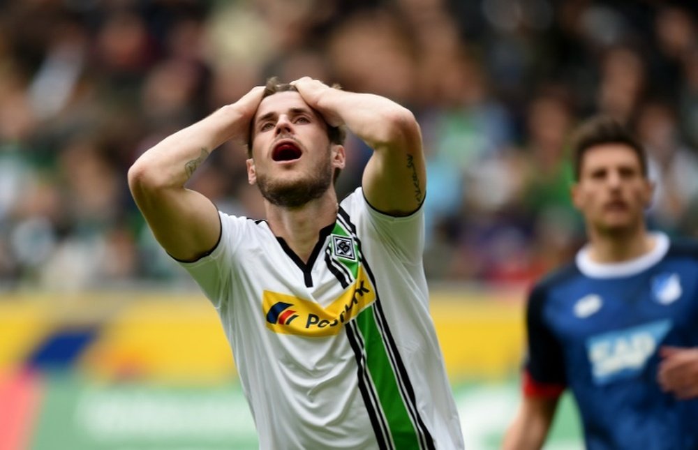 Le milieu du Borussia Moenchengladbach Havard Nordtveit réagit lors du match face à Hoffenheim.