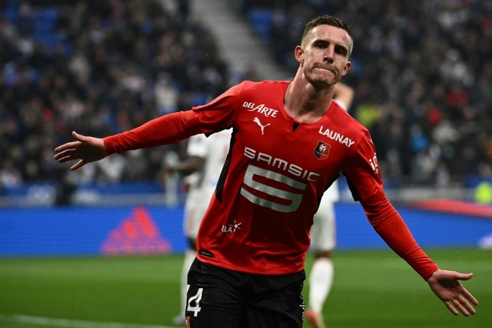 Benjamin Bourigeaud renova com o Rennes até 2026. AFP