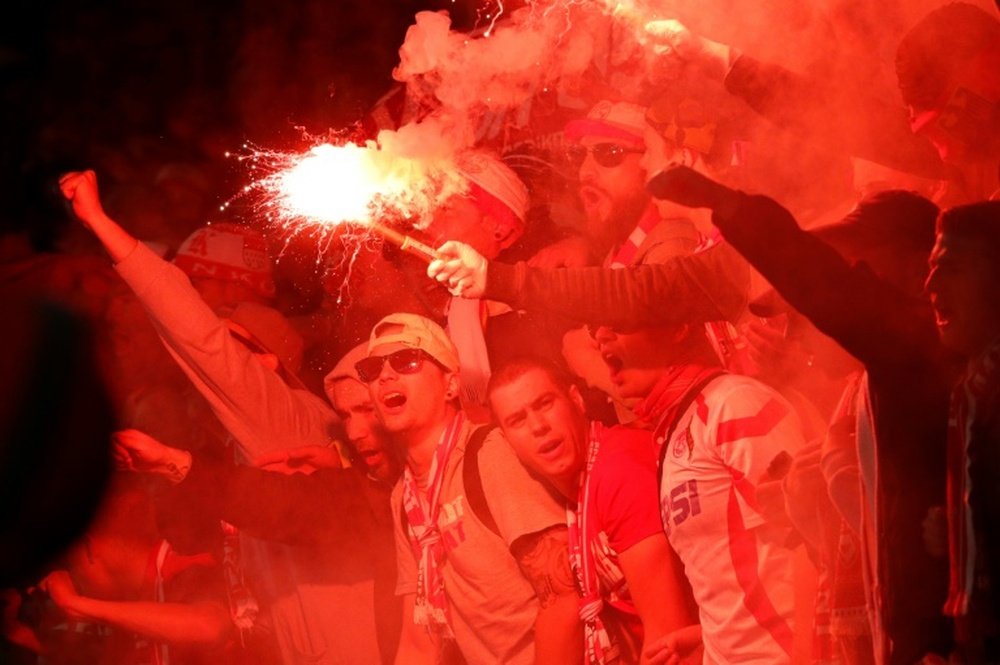 Des supporters de Cologne, le 14 septembre 2017 à l'Emirates lors du match face à Arsenal. AFP