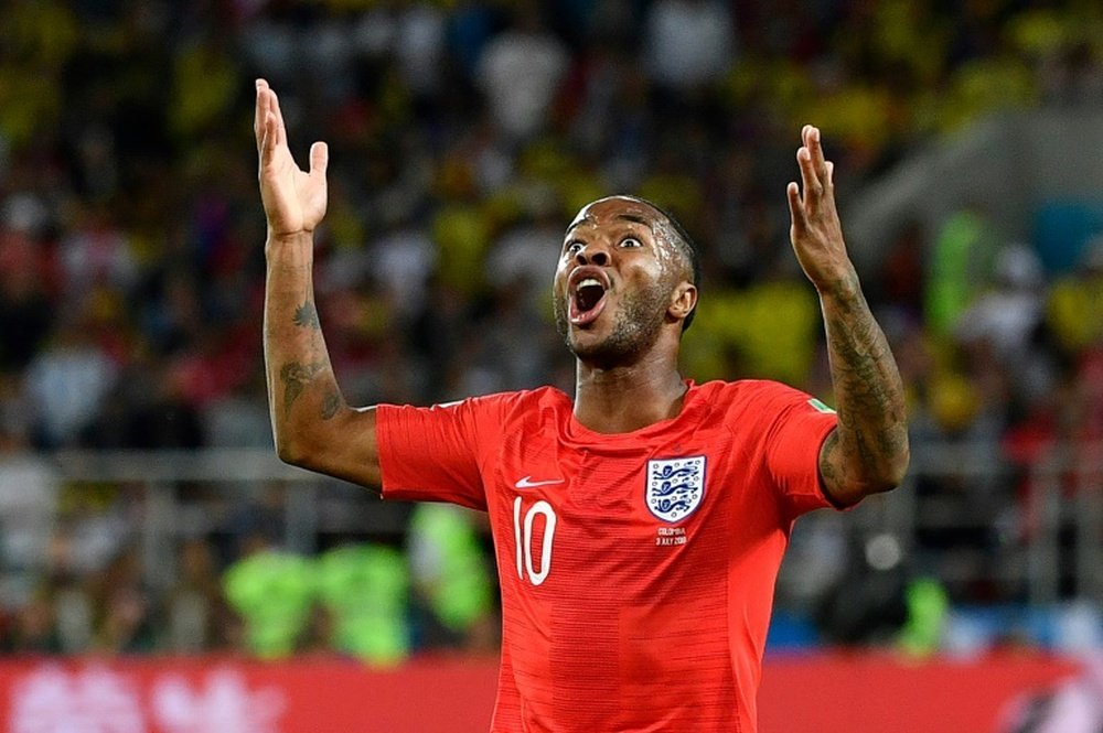 Sterling was elated to beat the Colombian side on Tuesday. AFP
