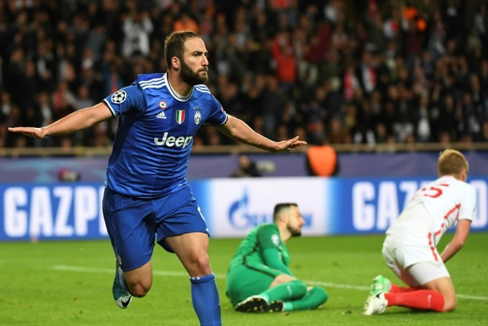 L'attaquant de la Juve Gonzalo Higuain, auteur d'un doublé contre Monaco en Ligue des champions. AFP