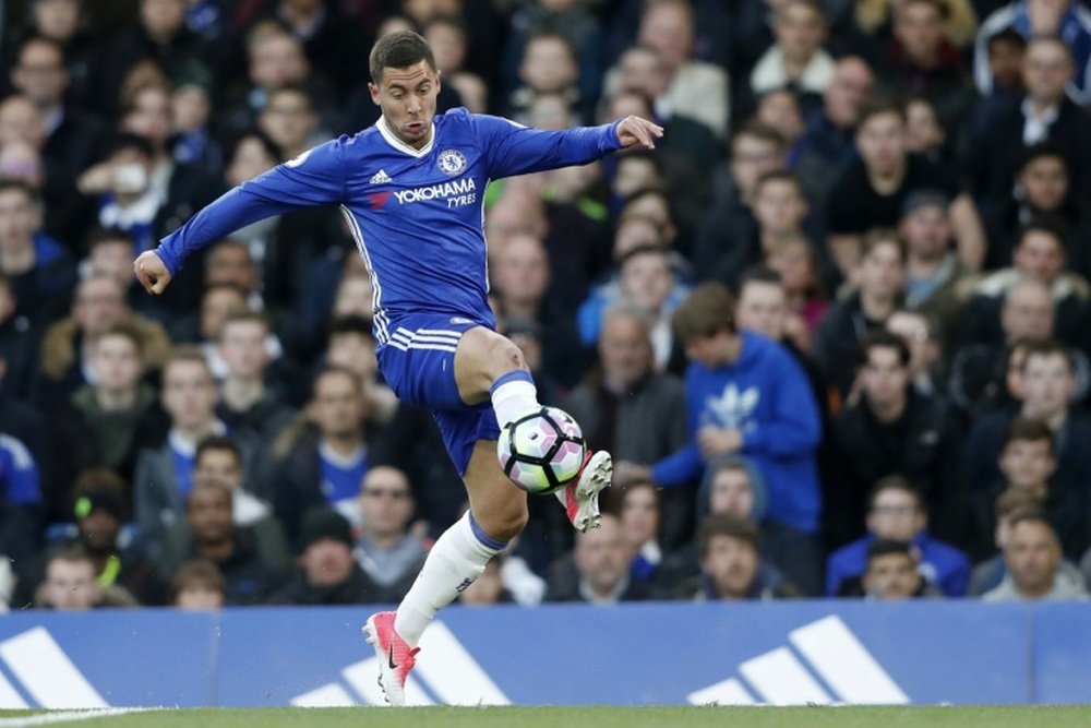 Le milieu de terrain belge de Chelsea, Eden Hazard au cours du match face à Middlesbrough. AFP