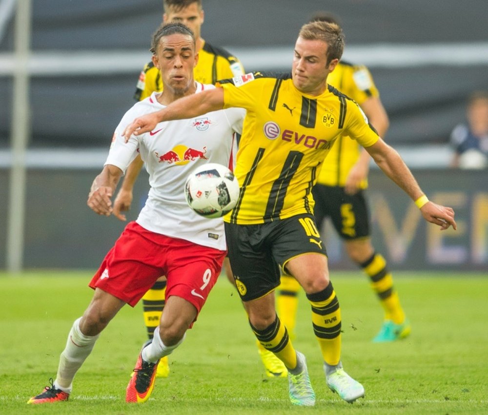 Gotze in action on his second Dortmund debut. AFP