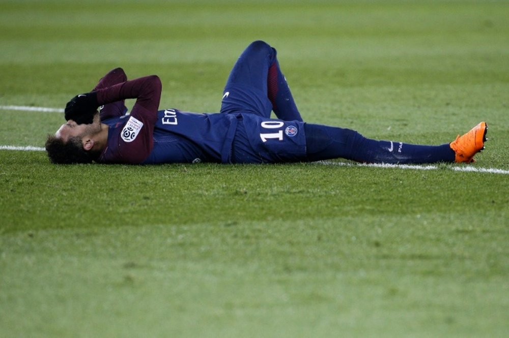 Neymar envolto em polêmica depois do jogo com o Marseille. AFP