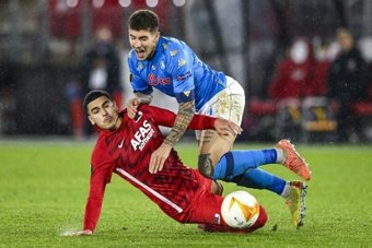 Di Lorenzo elogió la excelente fase de ataque del Barça. AFP
