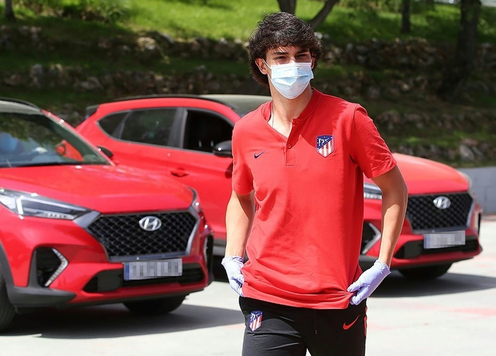 João Félix aparece no CT do Atlético. AFP