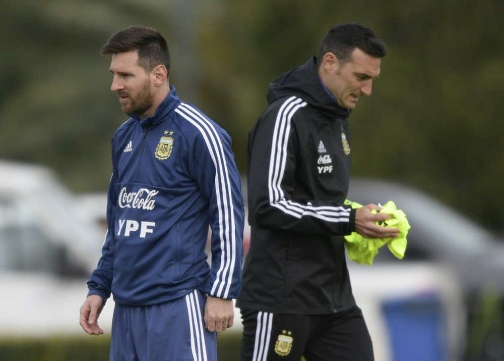 Messi quer que Scaloni siga como treinador. AFP
