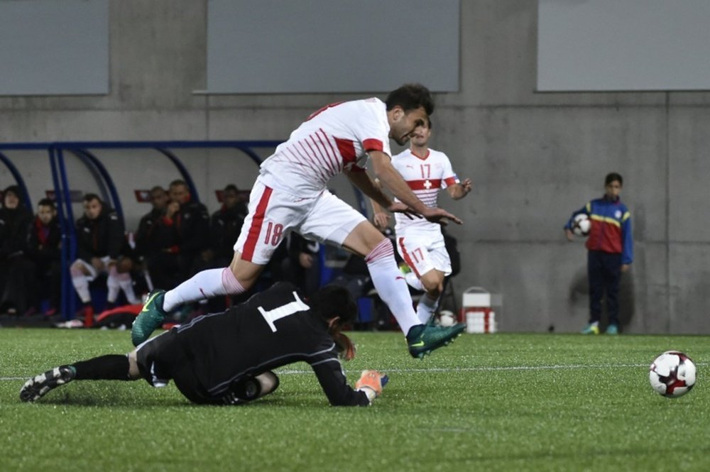 Lattaquant Admir Mehmedi a inscrit le but de la victoire de la Suisse sur le terrain dAndorre, le 10 octobre 2016
