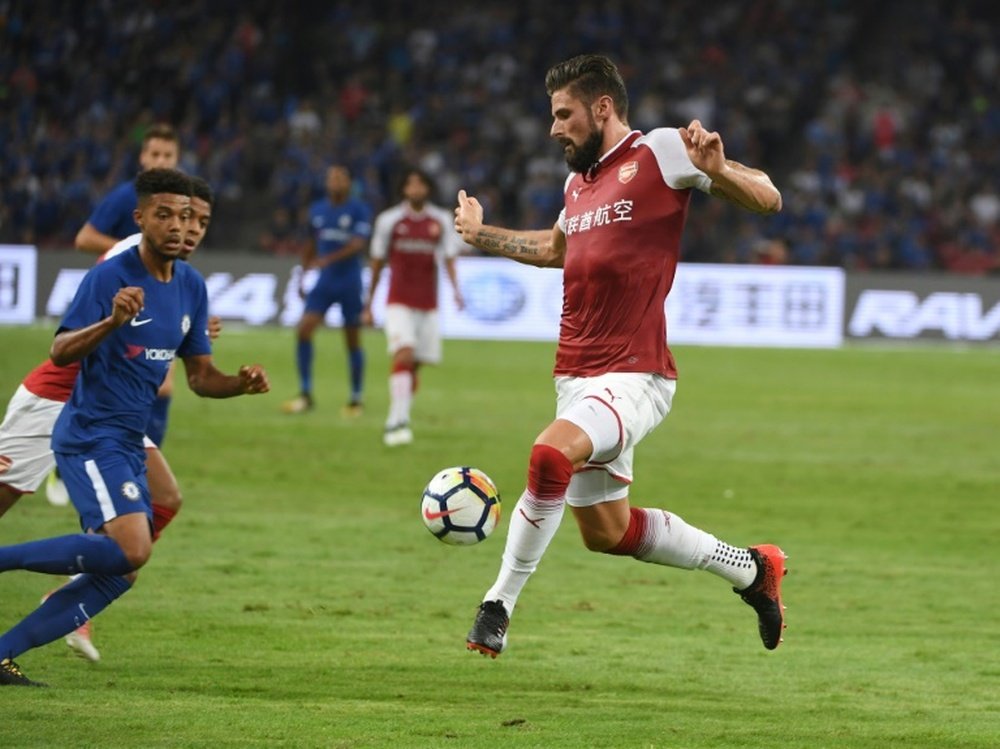 Giroud in action in Arsenal's pre-season 3-0 loss to Chelsea. AFP