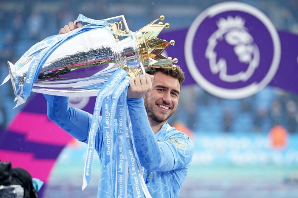 Aymeric Laporte fait ses adieux à Manchester City. AFP