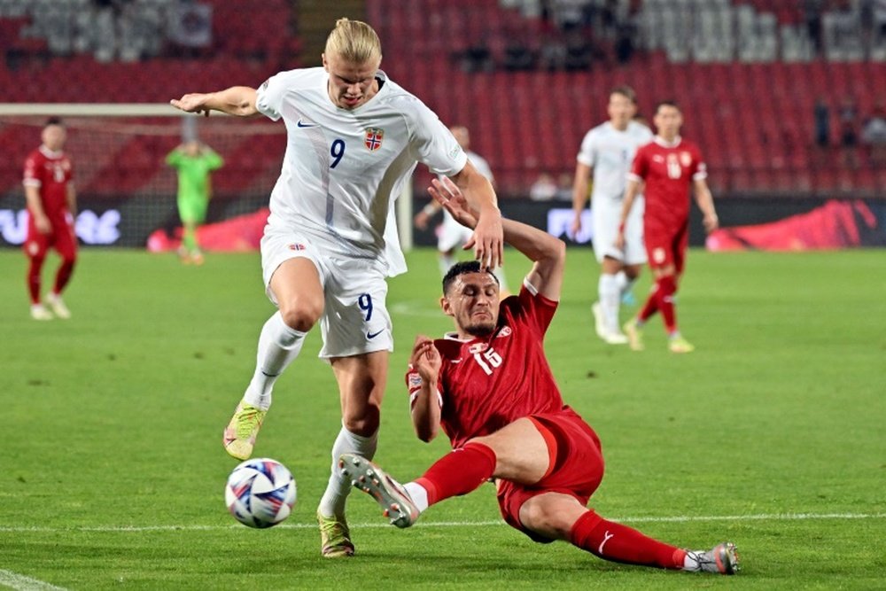 Erling Haaland ne jouera finalement pas avec la Norvège contre l'Espagne. AFP