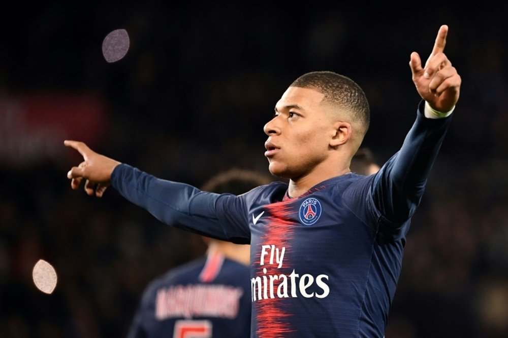 Kylian Mbappe has been linked to a move to the Bernabeu. AFP
