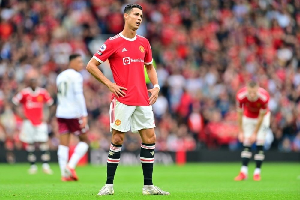 Cristiano acabó frustrado el partido contra el Leicester. AFP/Archivo
