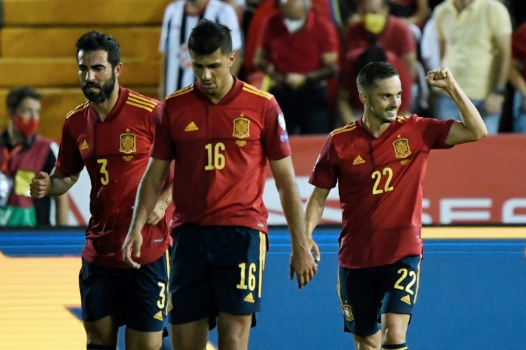 España, durante el partido ante Georgia