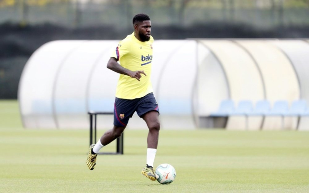 Samuel Umtiti de retour à l'entraînement. afp