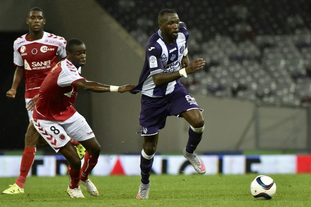 Le Toulousain Tongo Doumbia lors d'un match face à Reims, le 12 septembre 2015 à Toulouse. AFP