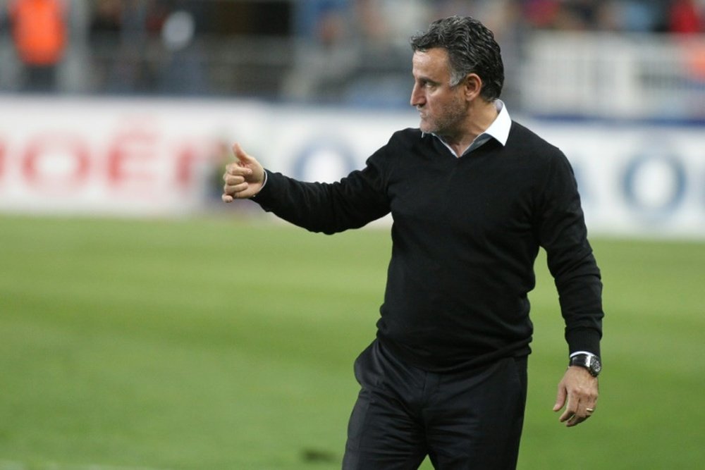 L'entraîneur de Saint-Etienne Christophe Galtier lors du match face à Bastia. AFP