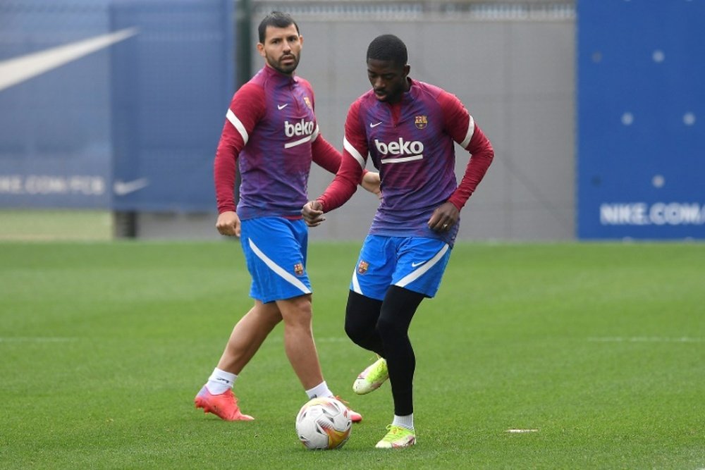 Dembélé est arrivé en retard à l'entraînement. AFP