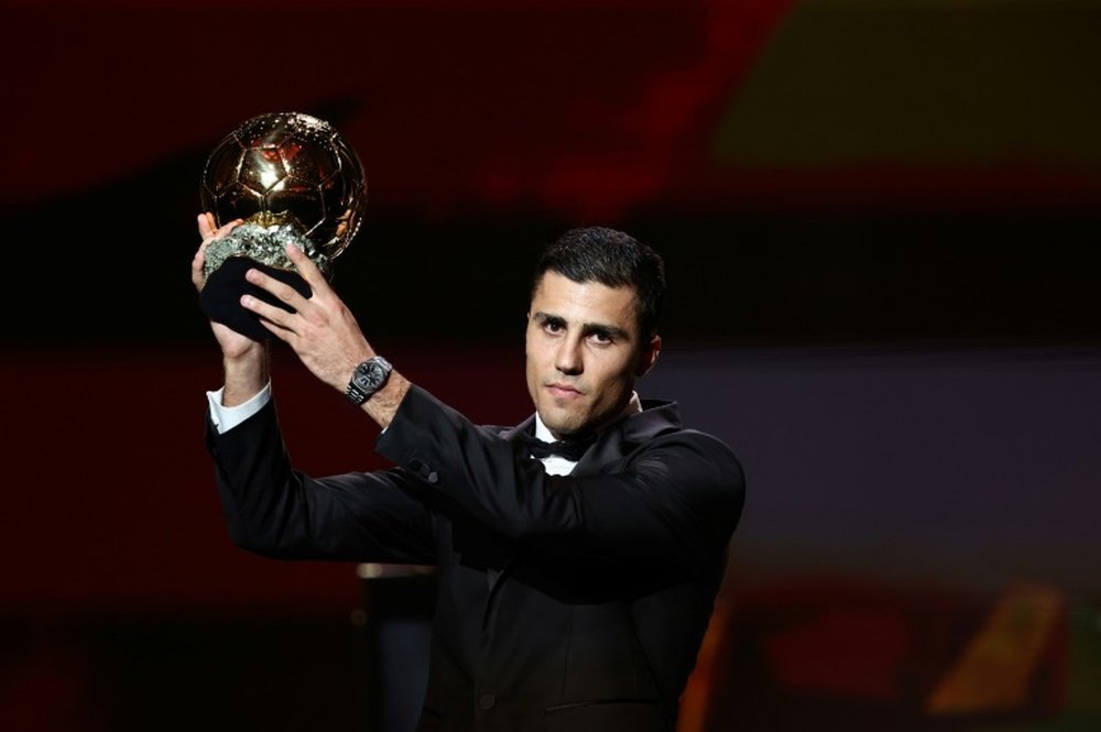 A tribute awaits Rodri after winning the Ballon d'Or. AFP
