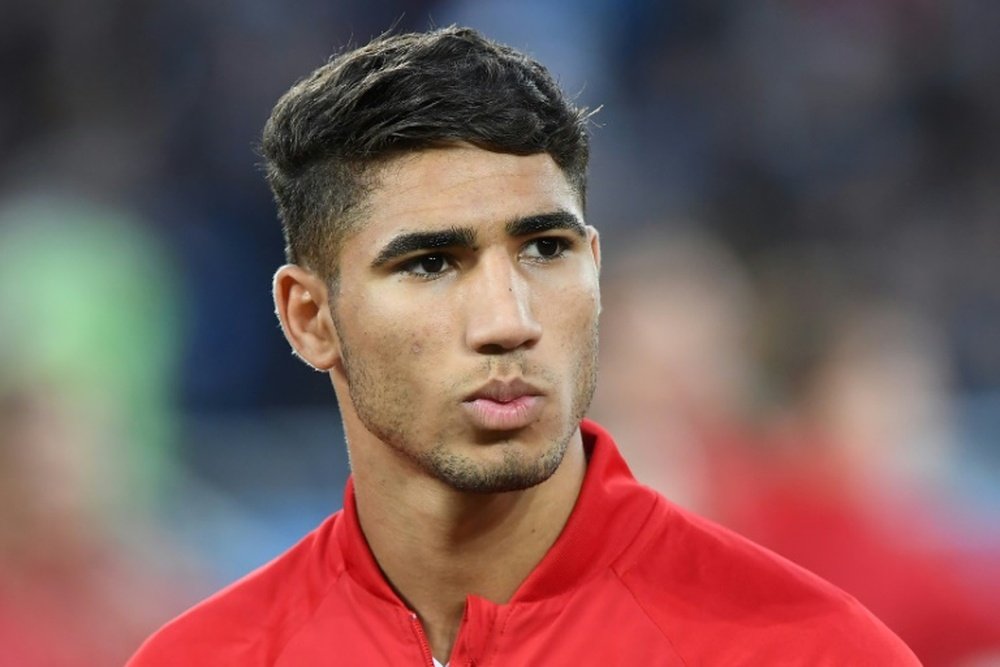 Achraf apporte son soutien aux familles de Getafe. AFP