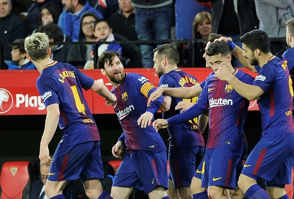 Le Barça présente la meilleure moyenne de buts des cinq principaux championnats. AFP