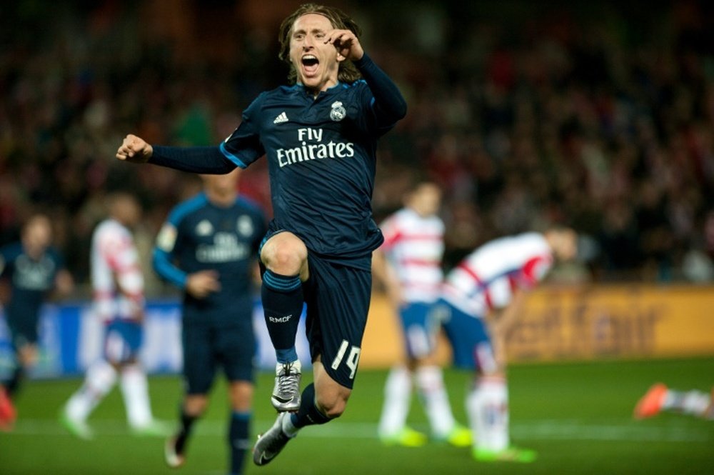 Le milieu de terrain du Real Madrid Luka Modric auteur du but de la victoire de son équipe à Grenade, le 7 février 2016