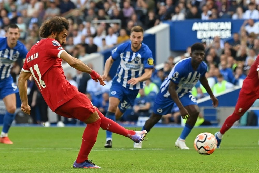 O Brighton surpreende o Liverpool no fim de semana. AFP