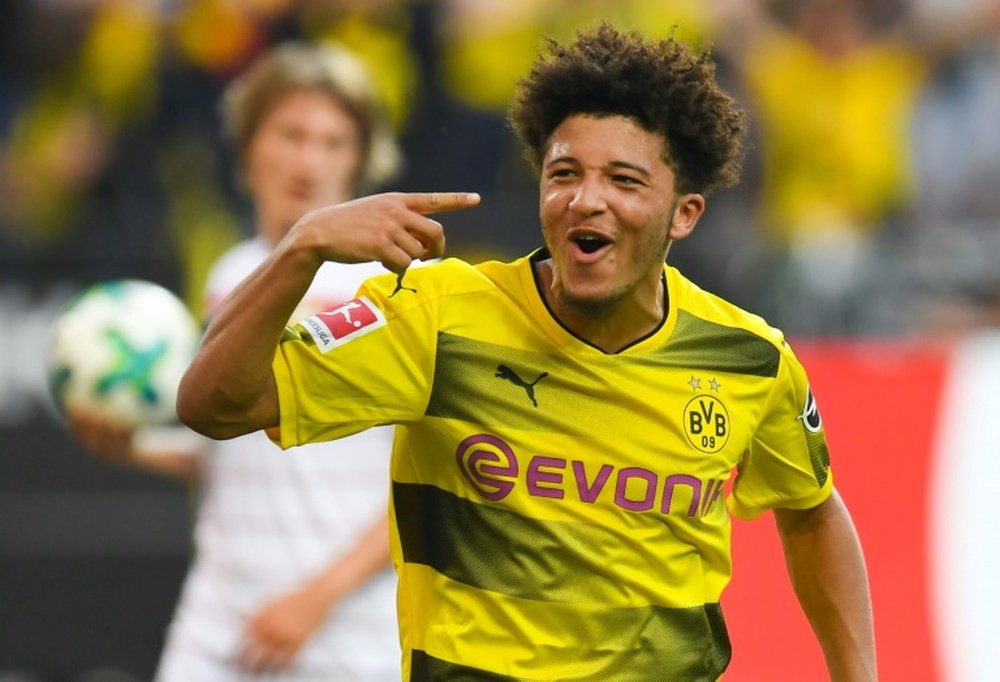 Jadon Sancho is among a host of young talents pushing for a senior England call-up. AFP