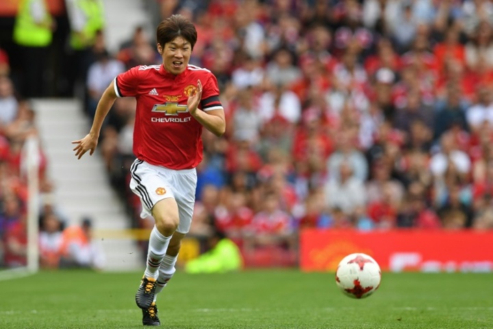 Park Ji-sung pendant une rencontre sous les couleurs de Manchester United. AFP