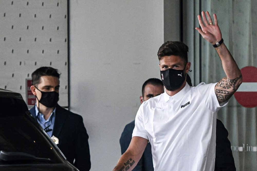 Giroud est arrivé à Milan. afp