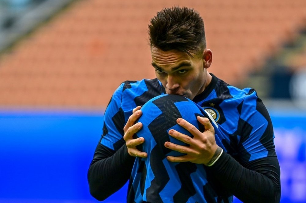 Lautaro Martinez is about to pen a new contract. AFP/Archivo