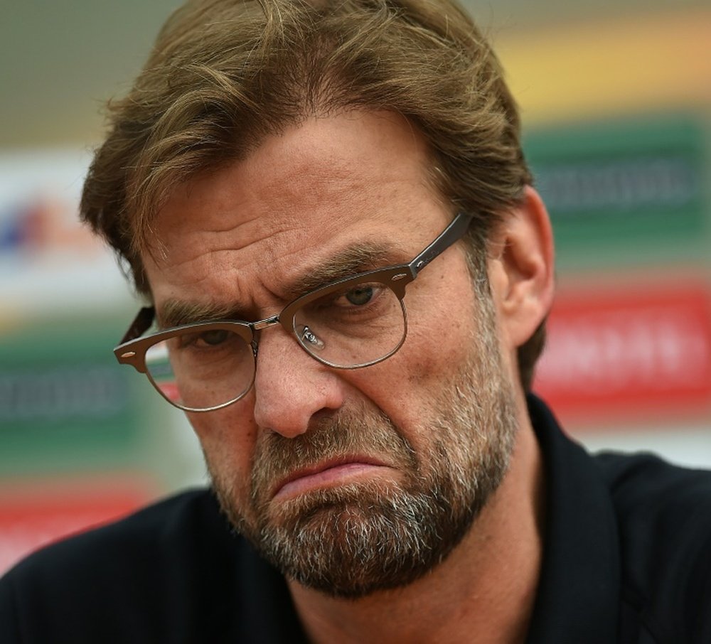 Le coach de Liverpool, et ancien entraîneur de Dortmund, Jürgen Klopp, en conférence de presse à Liverpool, le 13 mai 2016