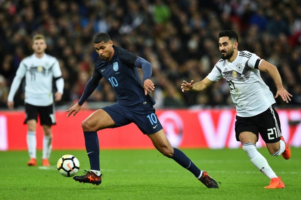 Loftus-Cheek avec lAngleterre face à l'Allemagne lors d'un match amical. AFP