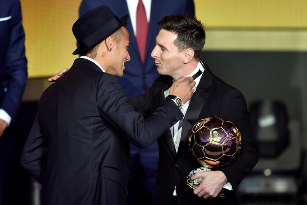 Neymar and Messi are close friends still. AFP