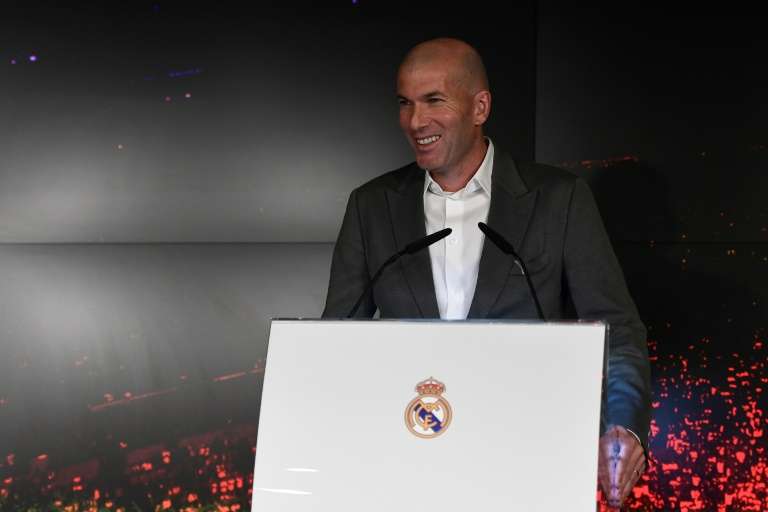 Zinedine Zidane, en una rueda de prensa con el Real Madrid