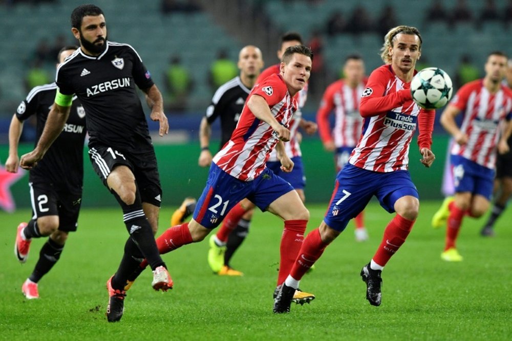 El Atlético necesita que el Qarabag puntúe ante la Roma. AFP