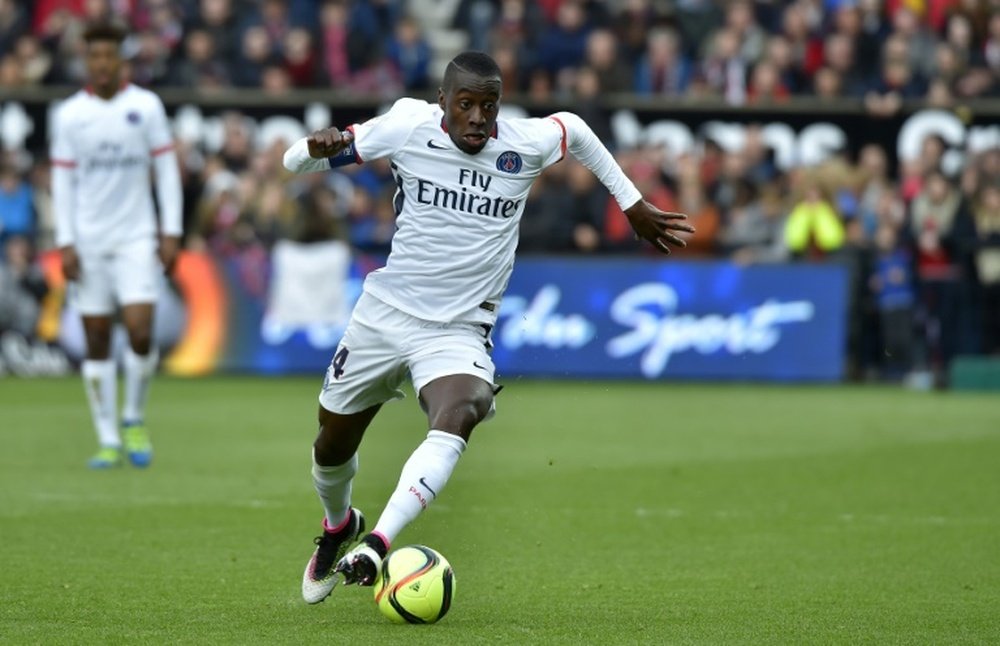 Matuidi runs with the ball in a match for PSG. AFP