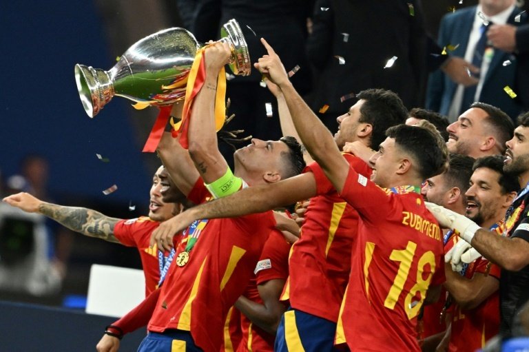 La celebración de España, punto por punto. AFP