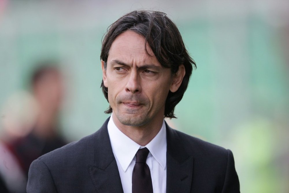 L'ancien attaquant et entraîneur de l'AC Milan Filippo Inzaghi lors d'un match à Palerme. AFP