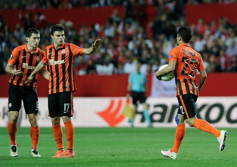 El Shakhtar consiguió anotar cuatro tantos en el campo del Braga. AFP