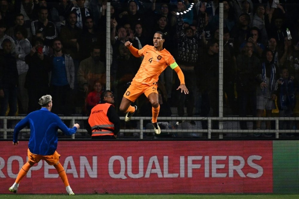 Van Dijk scored the winner for his national team. AFP