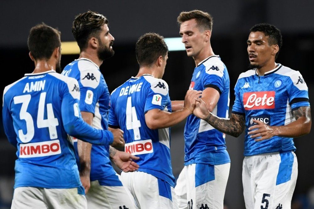 Les joueurs de Naples n'ont pas pu décoller pour Turin. AFP