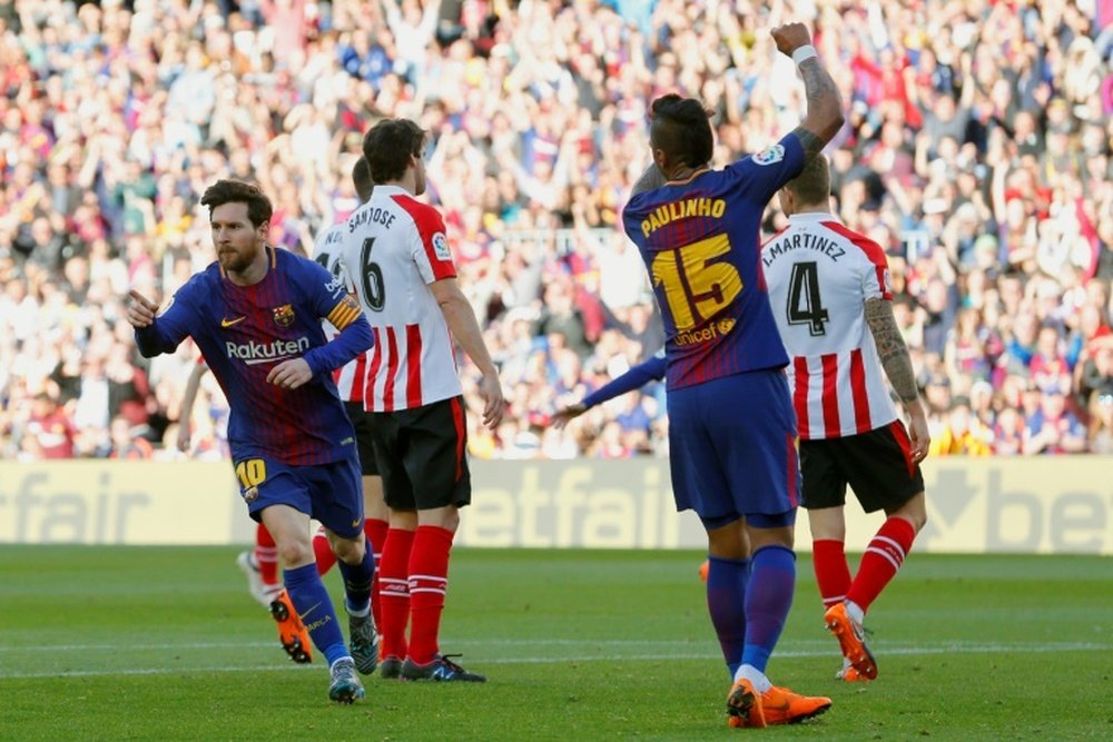 Leo Messi no faltó a su cita con el gol ante el Athletic. AFP