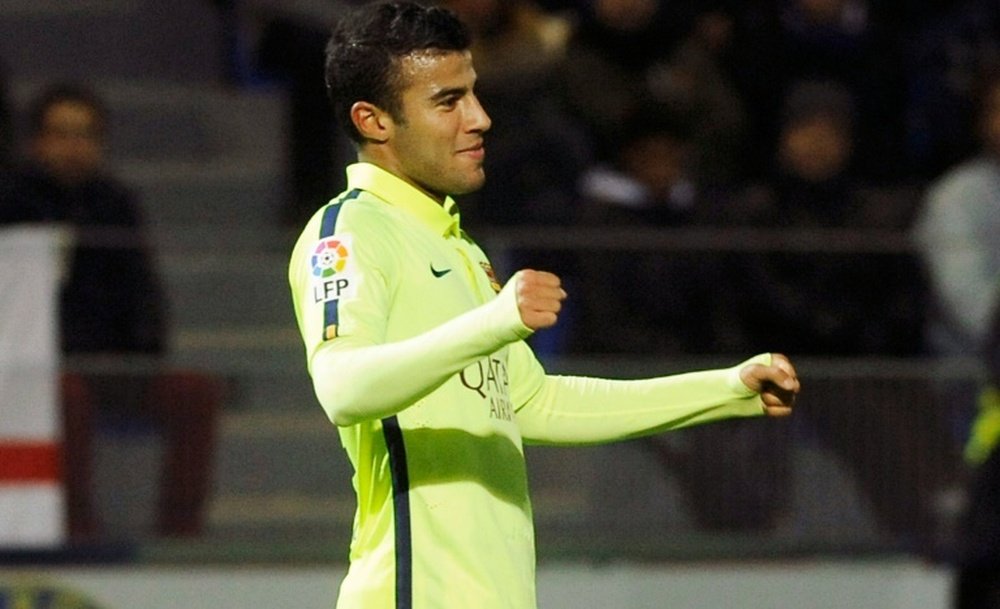 Le milieu du Barça Rafael Rafinha Alcantara buteur face Huesca en Coupe du Roi, le 3 décembre 2014 à Huesca