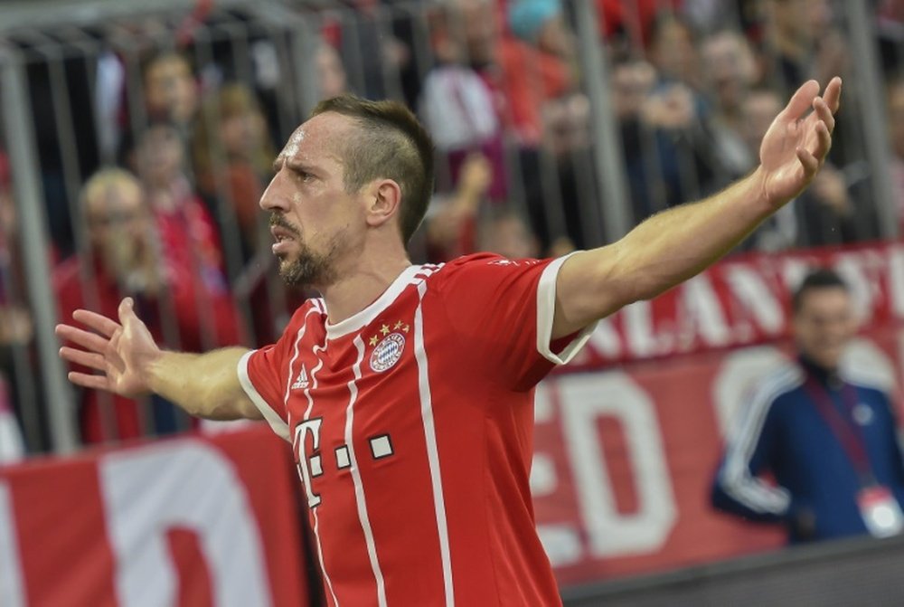 Ribéry se expondrá a una posible multa si repite la celebración. AFP