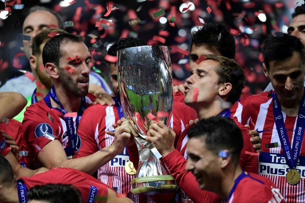 El Atlético ganó su tercera Supercopa. AFP