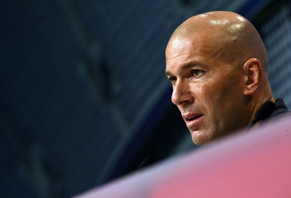 Zidane tira de ironía en la rueda de prensa. AFP