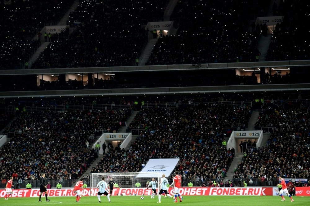 Match amcial Russie-Argentine au stade Loujniki à Moscou. AFP